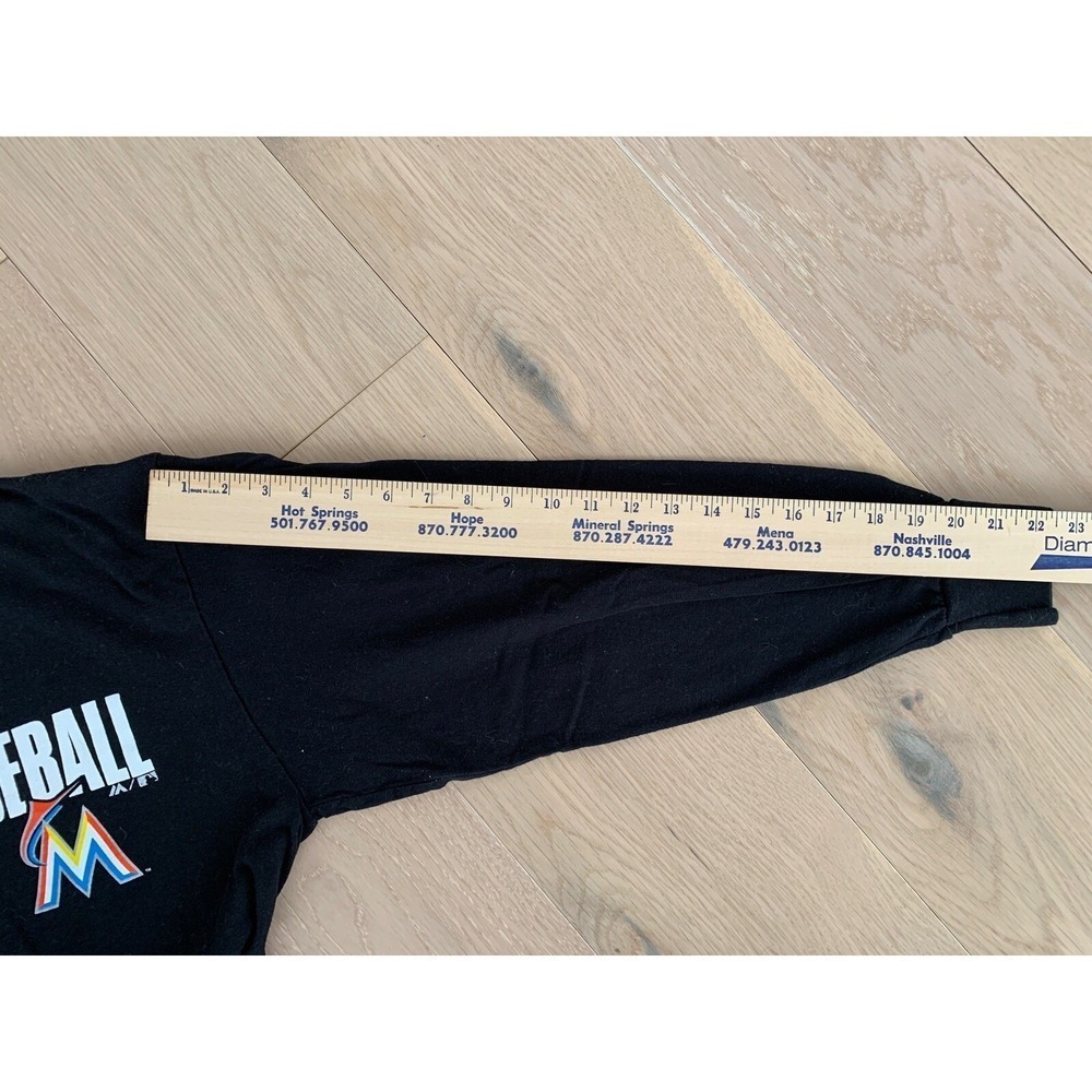 Majestic Miami Marlins Baseball Black Long Sleeve Shirt Size Large - Picture 11 of 11